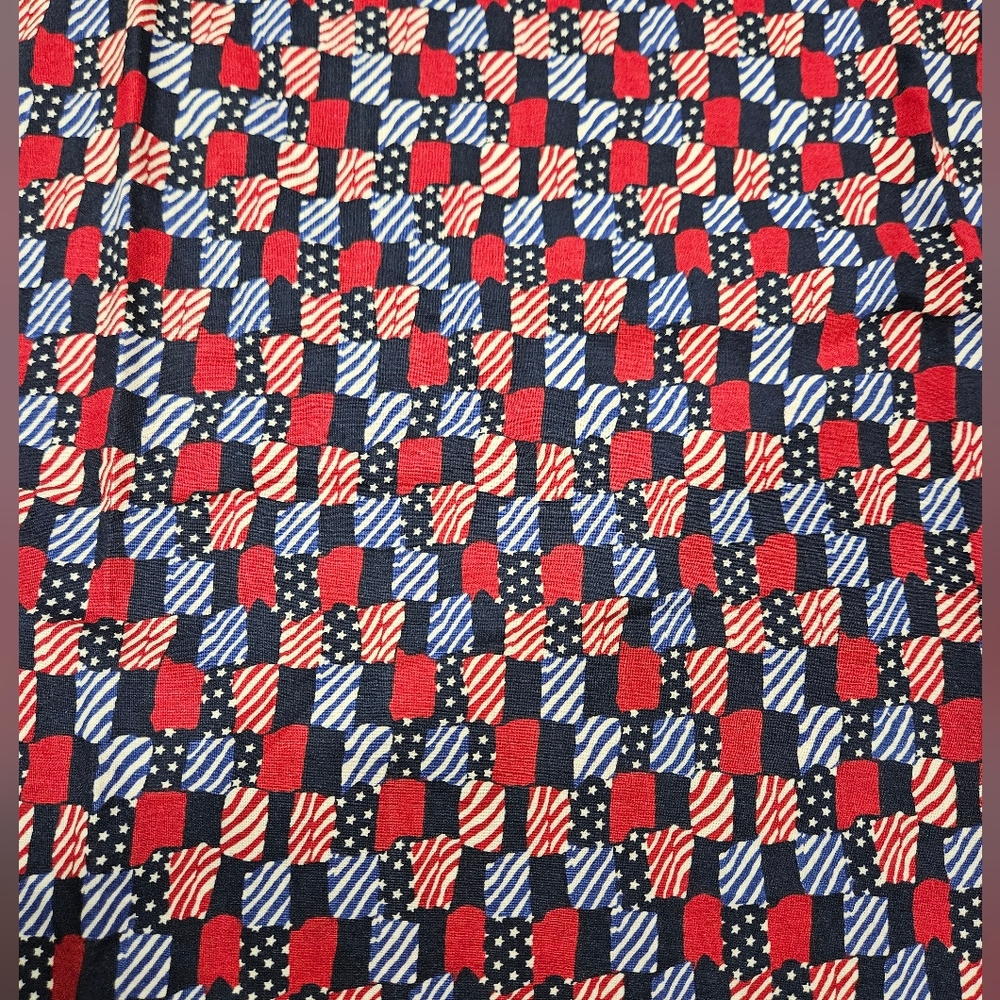 Patriotic Checkerboard Cotton Fabric - Red, Navy, White By The Yard
